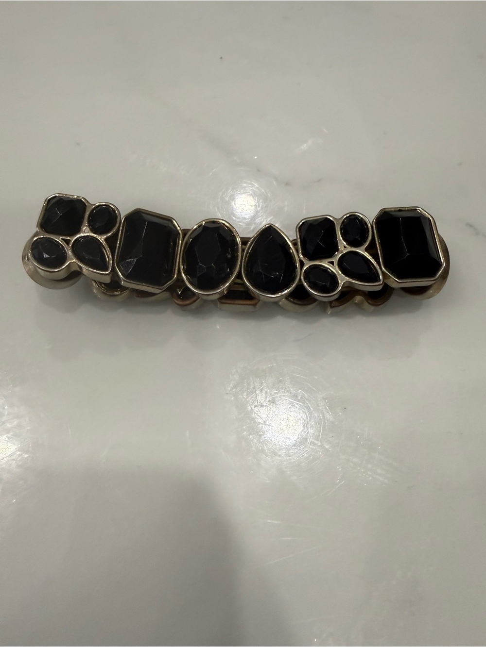 Black Gemstone Barrette bracelet